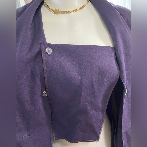 Jessica Vintage Tailored Blazer - Golden buttons Sz 12 purple - Picture 6 of 14